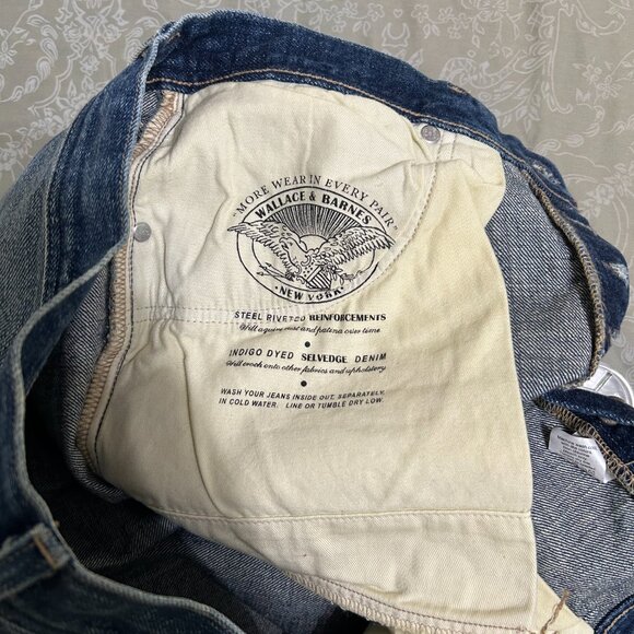 J. Crew Wallace & Barnes Distressed Indigo Dyed Selvedge Jeans 32W 32L - MINT! - Picture 6 of 7